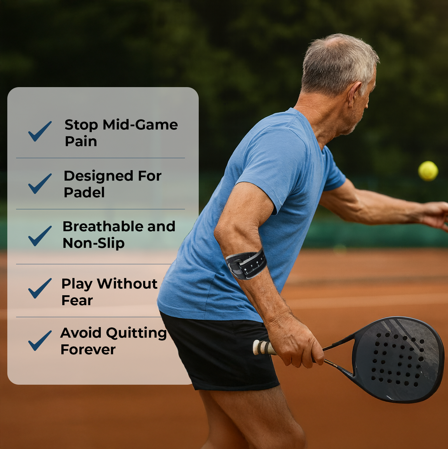 PadelGuard Elbow Support – Absorbs Racket Vibrations So You Can Play Pain-Free