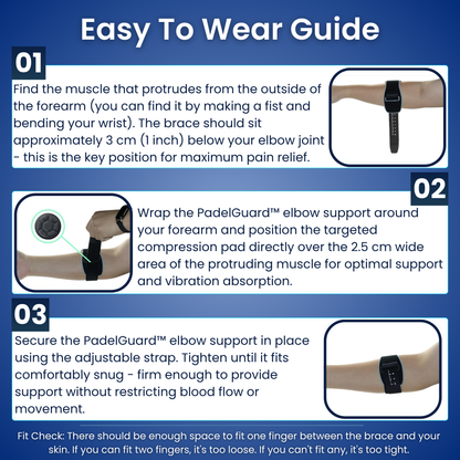 PadelGuard Elbow Support – Absorbs Racket Vibrations So You Can Play Pain-Free
